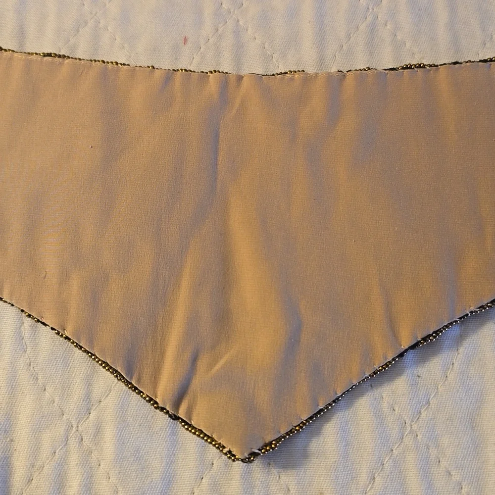 Bronze/Silver Beaded Belt Satin Back Handmade-Add to your Dresses or Gowns 26 in